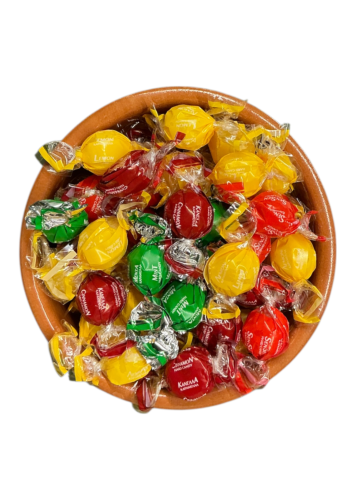 Caramels durs ronds citron menthe cannelle et nature (crystal) en vrac par 200 g