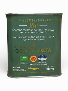 Huile d'olive vierge extra BIO de Messara AOP GOLDEN CRETA SAVOUIDAKIS en bidon 500 ml