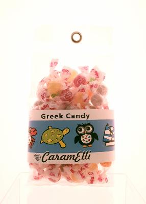 Bonbons grecs durs et ronds aux goûts divers CARAMELLI 200 g
