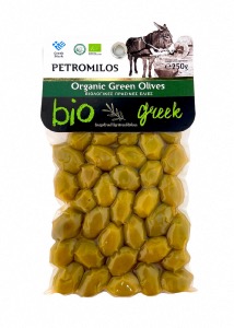 Olives grecques vertes BIO en sous vide PETROMILOS 250 g