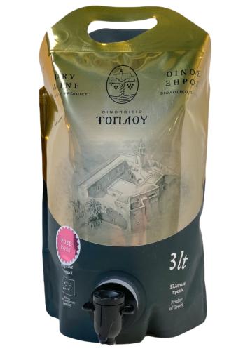 Poche de vin rosé BIO MONASTÈRE DE TOPLOU 3 l