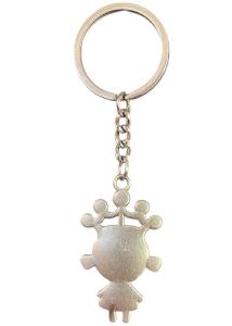 Porte-clés fille en argent 4x0,02x2,6