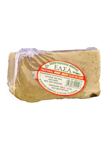 Savon 100% huile d'olive vert artisanal grec ELSA  250-280  g