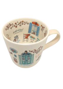 Mug en céramique illustré kafeneio de Grèce WHAT A BRAND 330 ml