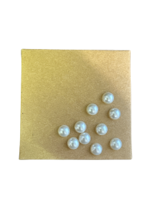 Lot de 10 perles demi-rondes à dos plat blanc-beige irisé pour Box 'Boîtes Cadeaux' de 10 mm