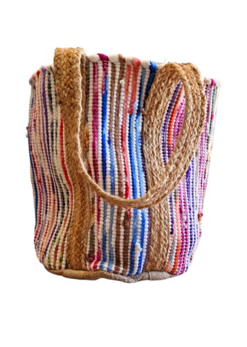 Sac tissé en coton aux nuances multicolores RIZES 50x40 cm