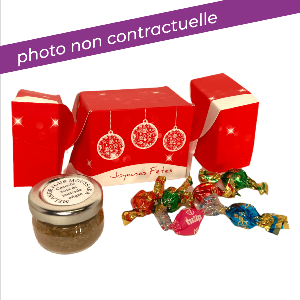 Cracker de Noël "Boules de Noël" rouge 7,5x6/18 cm