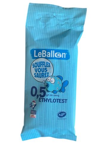 Éthylotest sans chrome LE BALLON 0.5/l de sang Norme NF