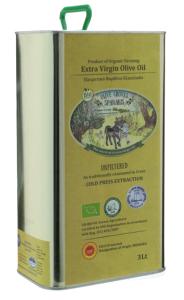 Huile d'olive extra vierge biologique 0.3 acidité SPANAKIS en bidon métallique 3