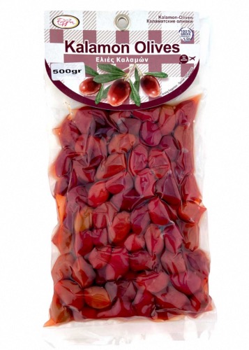 Olives de Kalamata noires naturelles en sous vide ELLIE 500 g