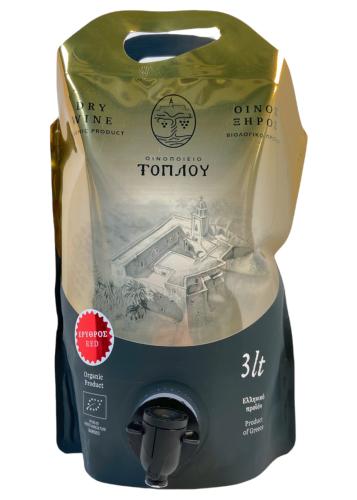 Poche de vin rouge BIO MONASTÈRE DE TOPLOU 3 l