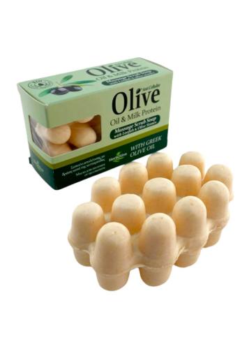 Savon exfoliant à l'huile d'olive, protéines et l'éponge luffa HERBOLIVE 100 g