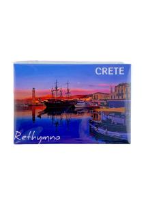 Magnet Souvenir de Crète-Grèce RETHYMNON 8cmx5cm