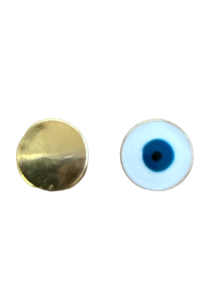 Perle-Pendentif Œil grec rond émaillé métal or 1,15 cm differentes couleurs