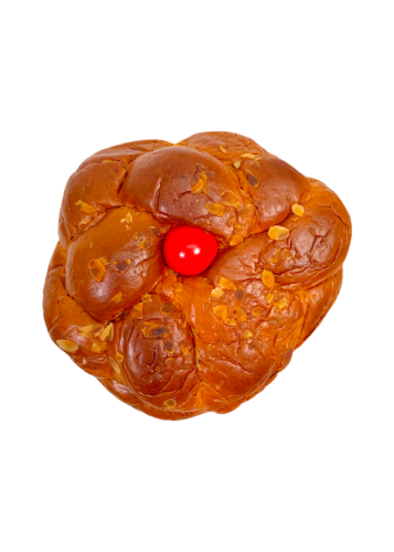 Brioche de Pâques - Pascalia aux amandes avec un oeuf rouge  480 g