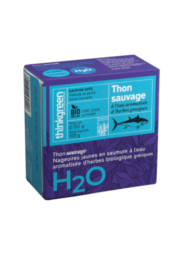 Thon sauvage à l'eau aromatisée d'herbes BIO ThinkGreen 150 g