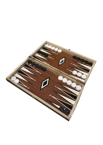 Tavli et échecs en bois "backgammon" grec 37x19 cm