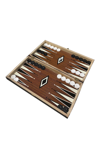 Tavli et échecs en bois "backgammon" grec 37x19 cm