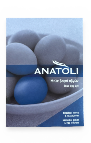 Colorant blue pour œufs de Pâques avec gants et stickers en sachet 3 g ANATOLI (pour 40 œufs)