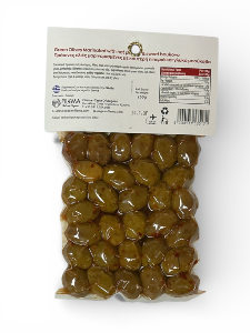 Olives grecques vertes Atlas marinées piment fort et boukovo doux FILEMA 250 g