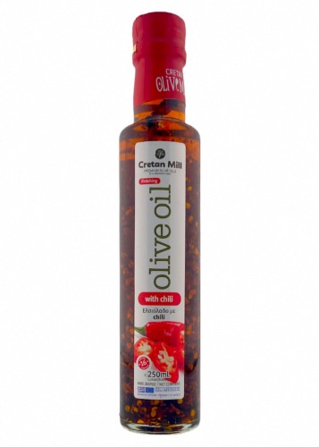 Huile d’olive vierge extra infusée aux piments CRETAN MILL 250 ml