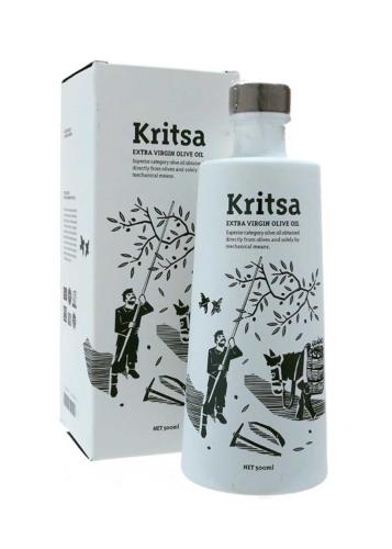 Huile d'olive extra vierge KRITSAS en bouteille 500 ml DLUO 09.2022