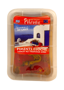 Petits poivrons cloches  rouges farcis au fromage grec PITENIS 200 g