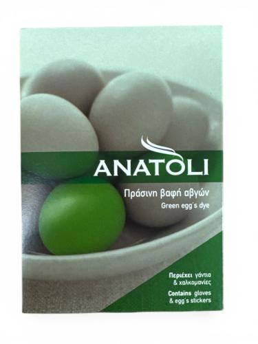 Colorant vert pour œufs de Pâques avec gants et stickers en sachet 3 g ANATOLI (pour 40 œufs)