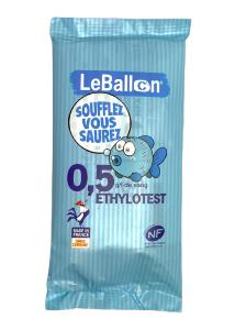 Éthylotest sans chrome LE BALLON 0.5/l de sang Norme NF