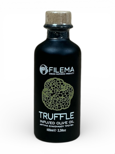 Huile d’olive infusée à la truffe de Crète FILEMA bouteille céramique 100 ml