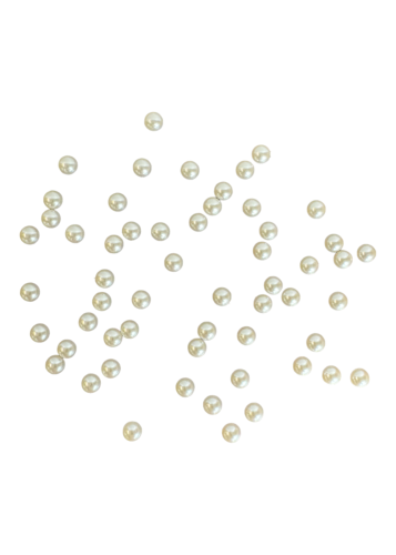 Lot de 10 perles demi-rondes à dos plat blanc-beige irisé pour Box 'Boîtes Cadeaux' de 10 mm