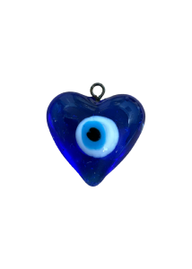 Pendentif breloque mauvais Œil en forme de cœur en verre 1.8x1.8 cm différentes couleurs