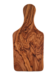 Planche à découper en bois d'olivier avec poignée - RIZES 22x10 cm