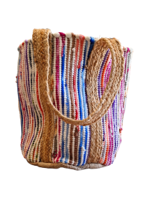 Sac tiss en coton aux nuances multicolores RIZES 50x40 cm