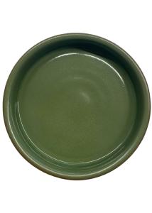 Plat rond en terre cuite émaillée vert foncé ESPIEL 4x21,5x21,5 cm