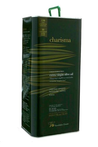  Huile d’olive vierge extra “Charisma”, bidon métallique de 5 l DLC: 09.22