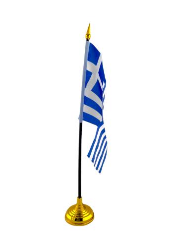 Drapeau grec de table avec base 20X13 cm