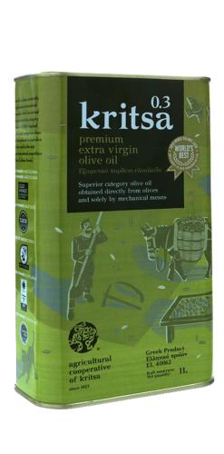 Huile d'olive extra vierge KRITSAS en bidon de 1 l