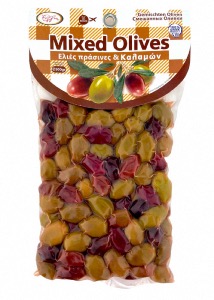 Olives grecques mixtes grecques  vertes et noires en sous vide ELLIE 500 g