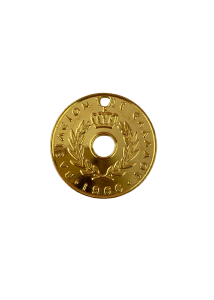 Pièce grecque couleur d'or '10 Lepta' 38 mm
