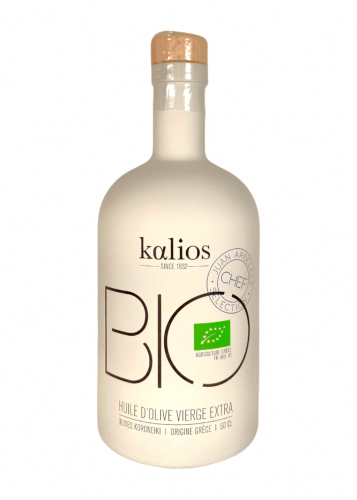 Huile d'olive BIO KALIOS Chef Juan Arbelaez Récolte début de saison 500 ml