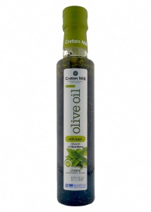 Huile dolive vierge extra infuse au basilic CRETAN MILL 250 ml