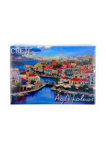 Magnet Souvenir de Crète-Grèce AGIOS NIKOLAOS 8cmx5cm