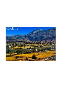 Magnet Souvenir de Crète-Grèce LASSITHI 8cmx5cm