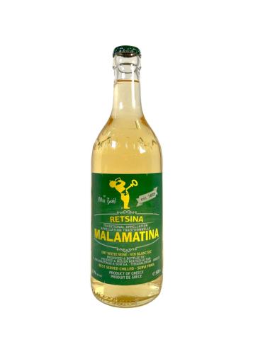 Retsina grecque MALAMATINA en bouteille blanc 500 ml