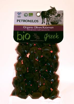 Olives grecques de Kalamata Kalamon BIO en sous vide PETROMILOS 250 g