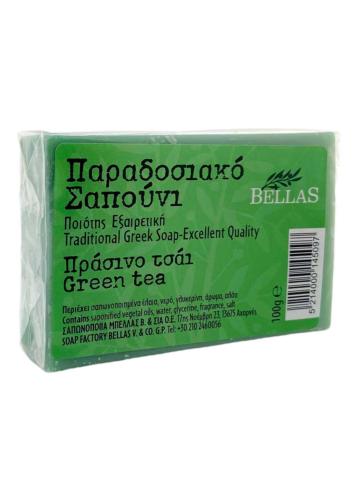 Savon à l'huile d'olive parfumé au thé vert  BELLAS 100 g