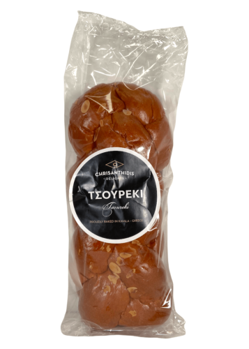Tsoureki "brioche" grec traditionnel aux amandes  CHRISANTHIDIS 450 g