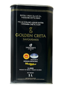 Huile d'olive vierge extra AOP MESSARA de Crète GOLDEN CRETA SAVOUIDAKIS en bidon 1L