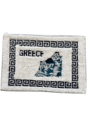 Tapis de bain en coton motif île grecque 60x40 cm